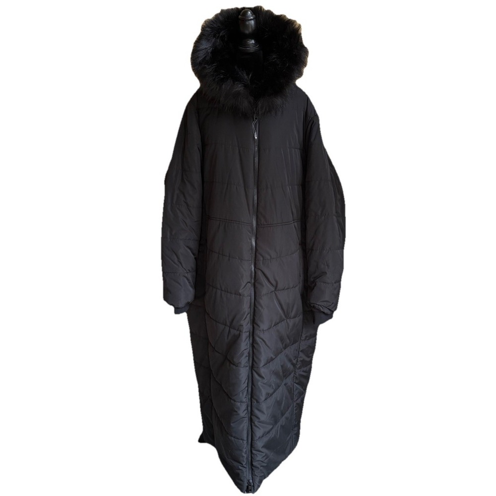 Torrid Fur-lined Hooded Black Maxi Fit & Flare Puffer Parka Size 5